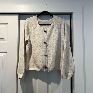 Women's Cream Button-Up Sweater